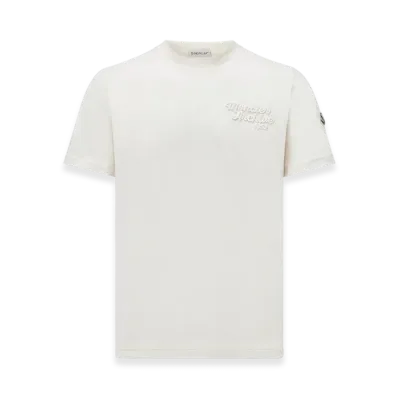 MONCLER Embroidered Logo Cotton T-Shirt "White"