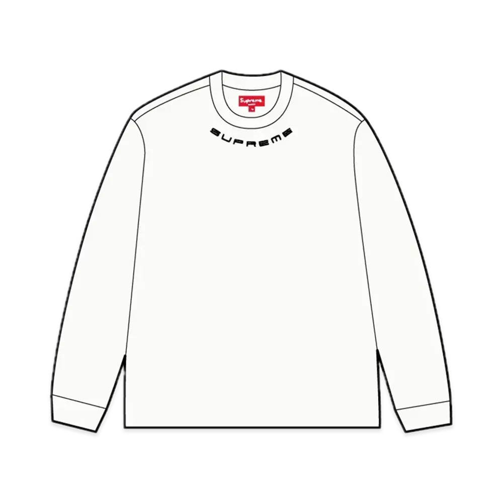 Supreme Collar Logo L/S Top "White"