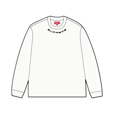 Supreme Collar Logo L/S Top "White"
