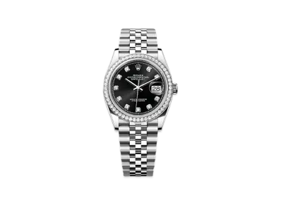 ROLEX Datejust 36 Oystersteel & White Gold Diamonds "Black"