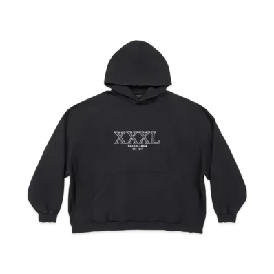 BALENCIAGA 3XL Hoodie Large Fit "Black"
