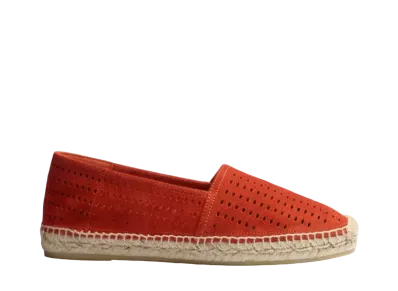 J.M.Weston Women's Espadrille Wait and Sea #933 Suede "Orange" 14F7GDD93358 Rubber Sole