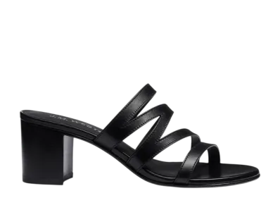 J.M.Weston Women's 5.5Cm Heeled Double V Mule #967 "Black Soft Calf"