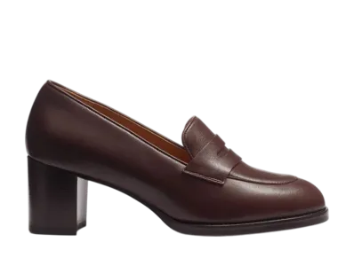 J.M.Weston Women's 5.5Cm Heeled Loafer #940 "Burgundy Soft Calf"