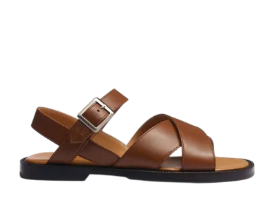 J.M.Weston Women's Double V Strap Sandal #959 "Tan Soft Calf"