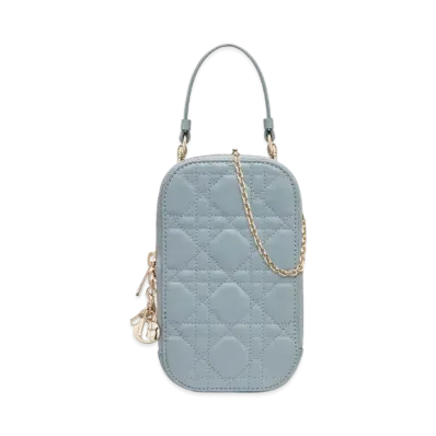 Dior Lady Phone Holder Cannage Lambskin "Cloud Blue"