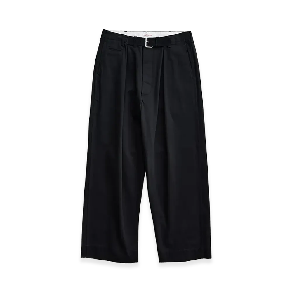 NICENESS Jordan Integrated Leather Belt Trousers "Black"