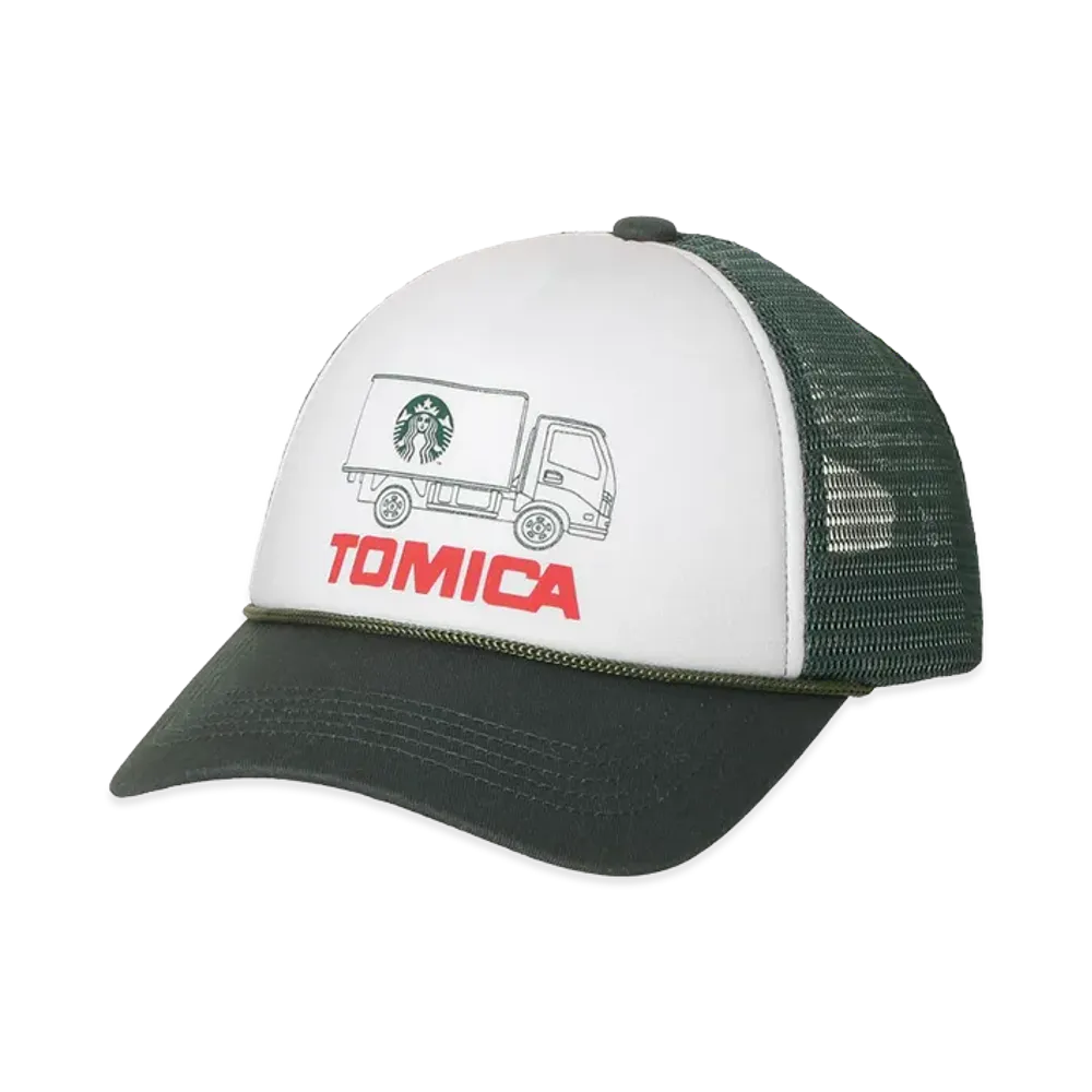STARBUCKS STAND by BEAMS TOMICA Truck Print Kids Cap "Green"