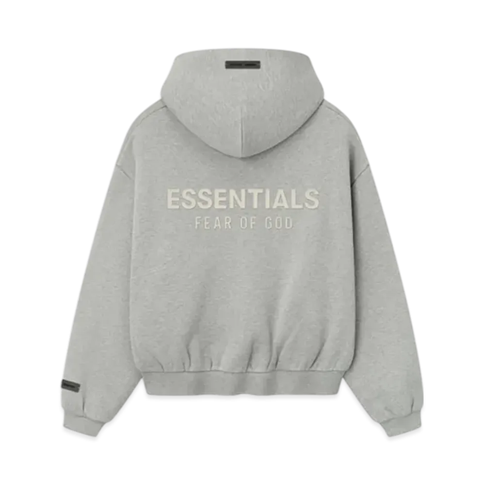 FEAR OF GOD ESSENTIALS Kids Fleece Hoodie Zip-Up "Concrete Heather"