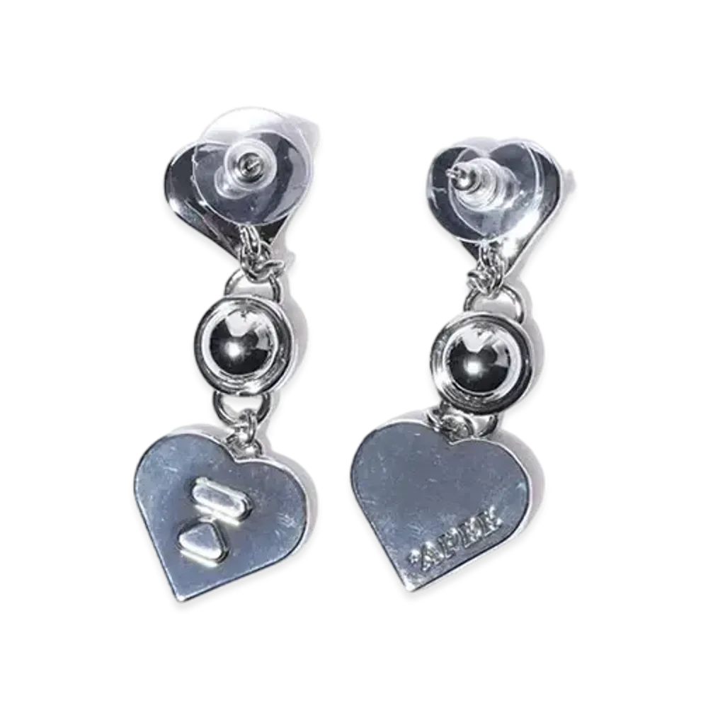 A BATHING APE Logo Charm Detail Earring "Silver"