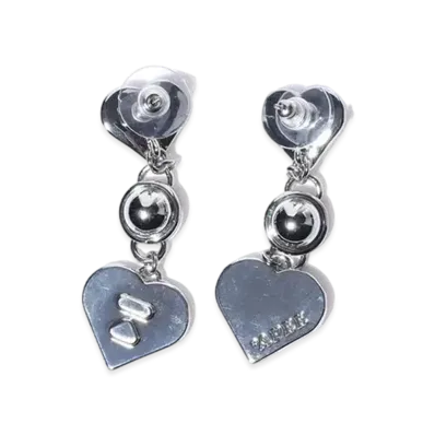 A BATHING APE Logo Charm Detail Earring "Silver"