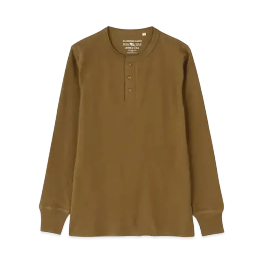 AVIREX Daily Wear Thermal L/S Henley Neck T-Shirt "Olive"