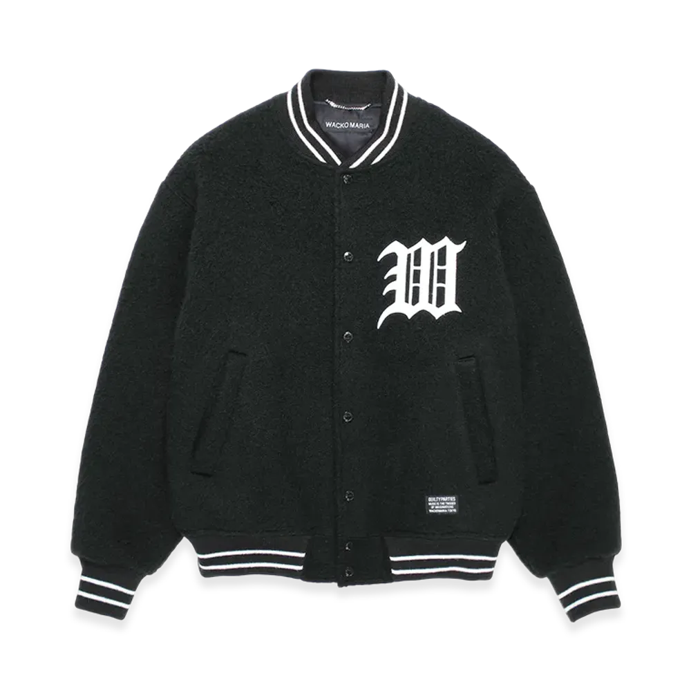 WACKO MARIA Wool Mohair Varsity Jacket "Dark Green"