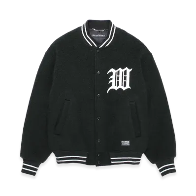WACKO MARIA Wool Mohair Varsity Jacket "Dark Green"