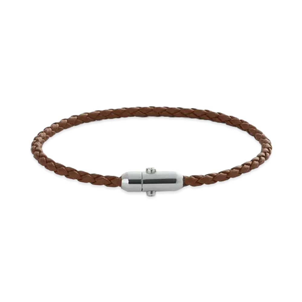 Bottega Veneta Leather Bracelet "Dark Leather"