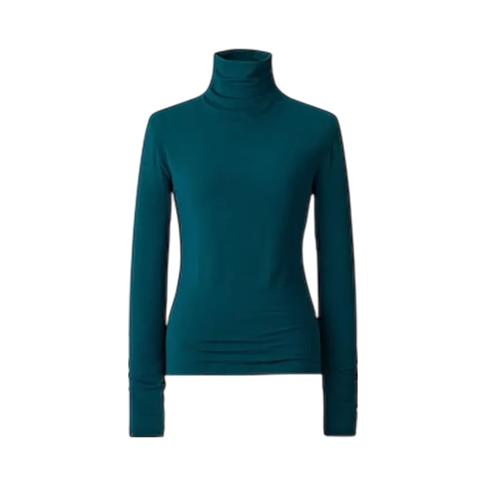 Uniqlo C Women'S Super Warm Heattech Cashmere Blend Crew Neck T #1 "Dark Green"