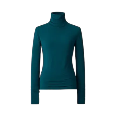 Uniqlo C Women'S Super Warm Heattech Cashmere Blend Crew Neck T #1 "Dark Green"