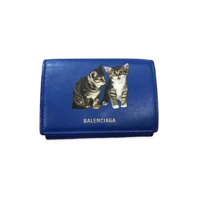 Balenciaga Mini Wallet Cat "Blue"