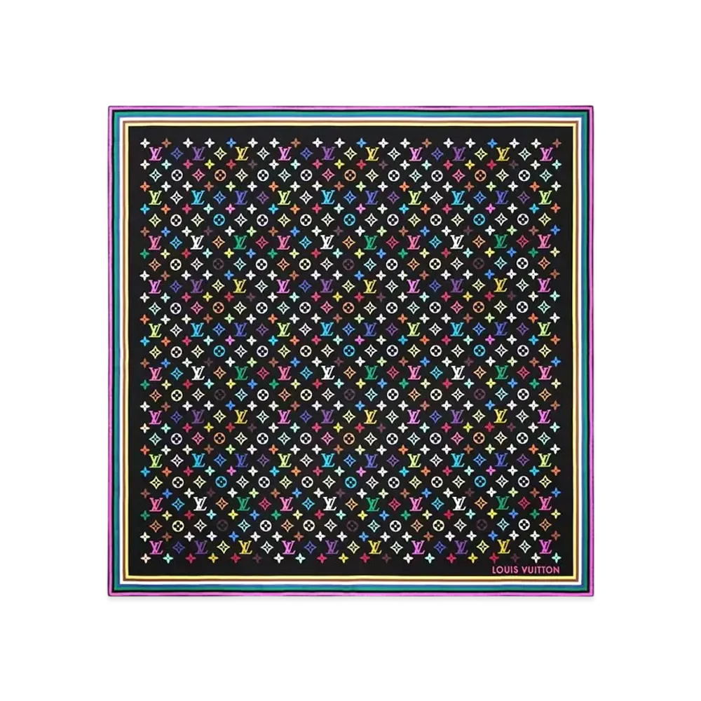 Louis Vuitton x Takashi Murakami Monogram Multicolor Square 90 "Noir"