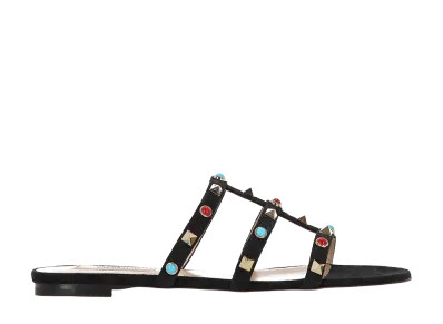 Valentino Garavani Women's Rockstud Low Sandals "Black"