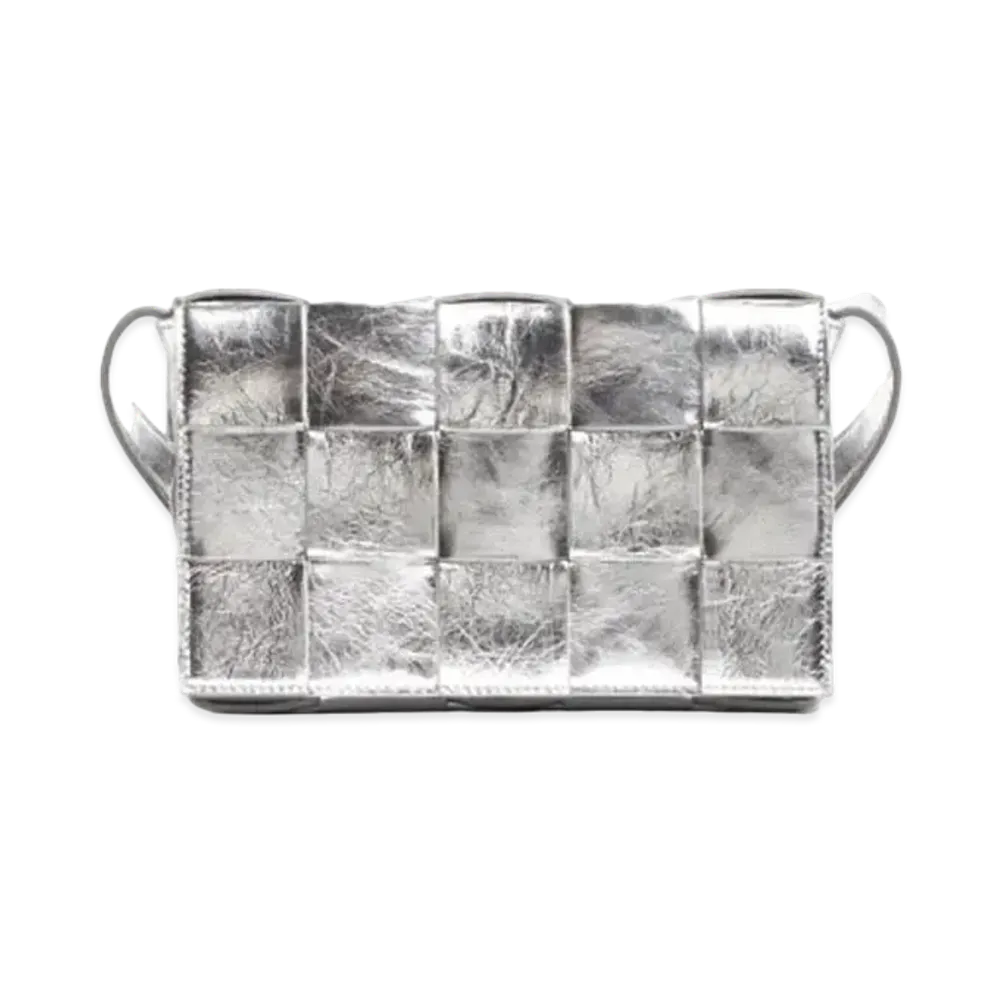 Bottega Veneta Cassette Crossbody Bag "Silver"