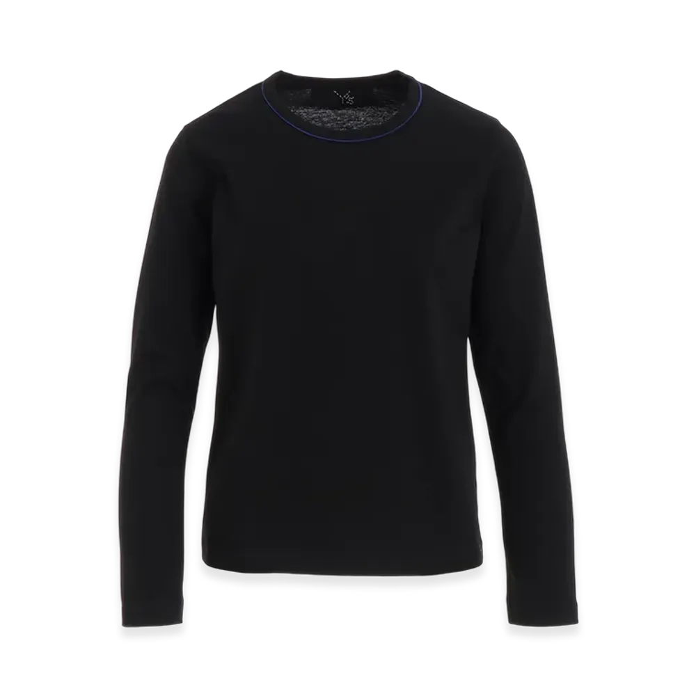 Y's Coton Jersey Stitch Long Sleeve T "Black"