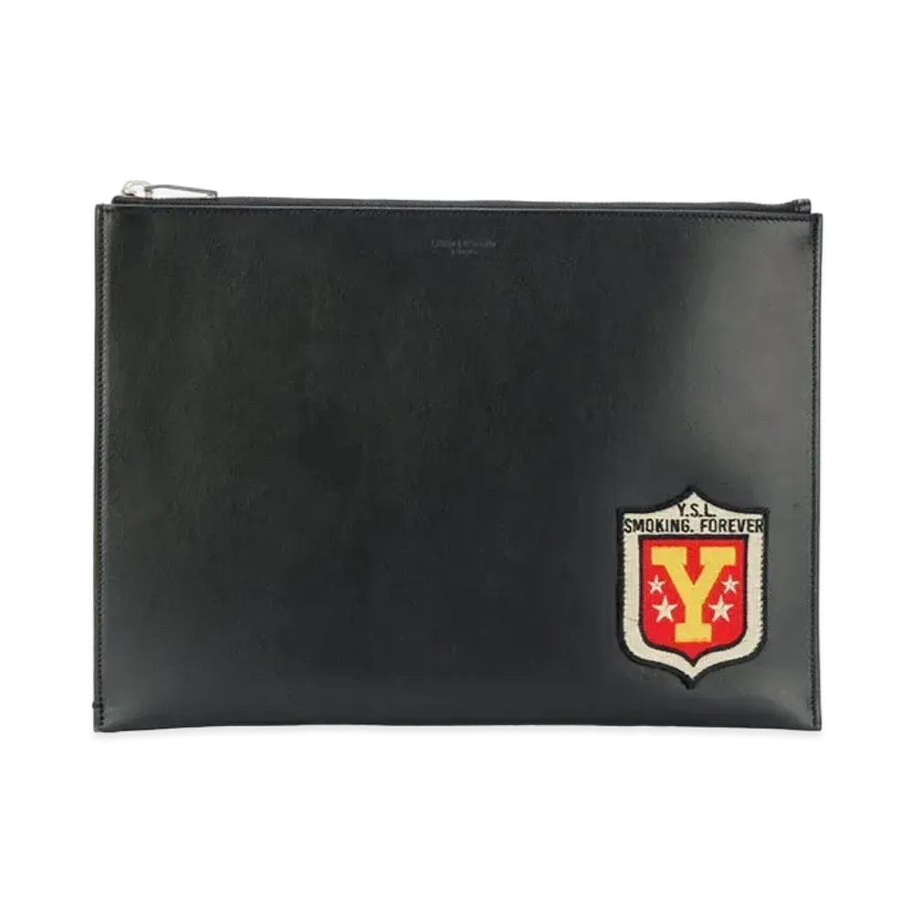 SAINT LAURENT Smoking Forever Clutch "Black"