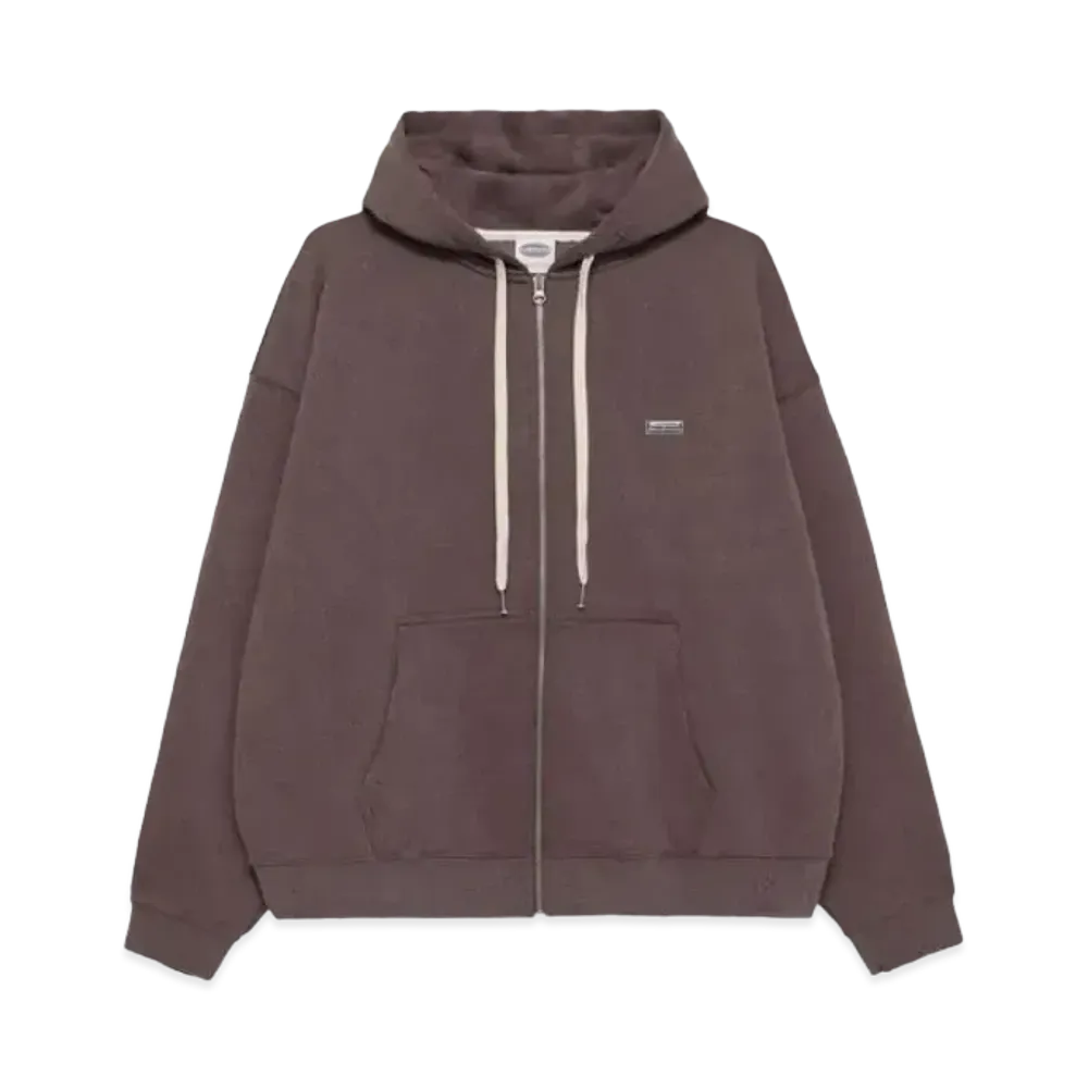 Paragraph Logo Badge Zip Hoodie "Brown"