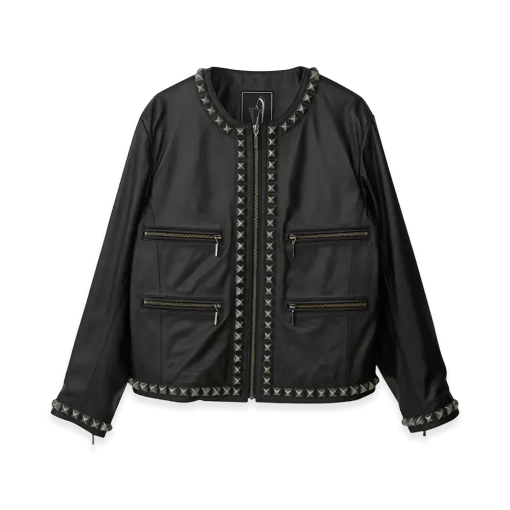 HYSTERIC GLAMOUR Studded Lamb Leather Jacket "Black"