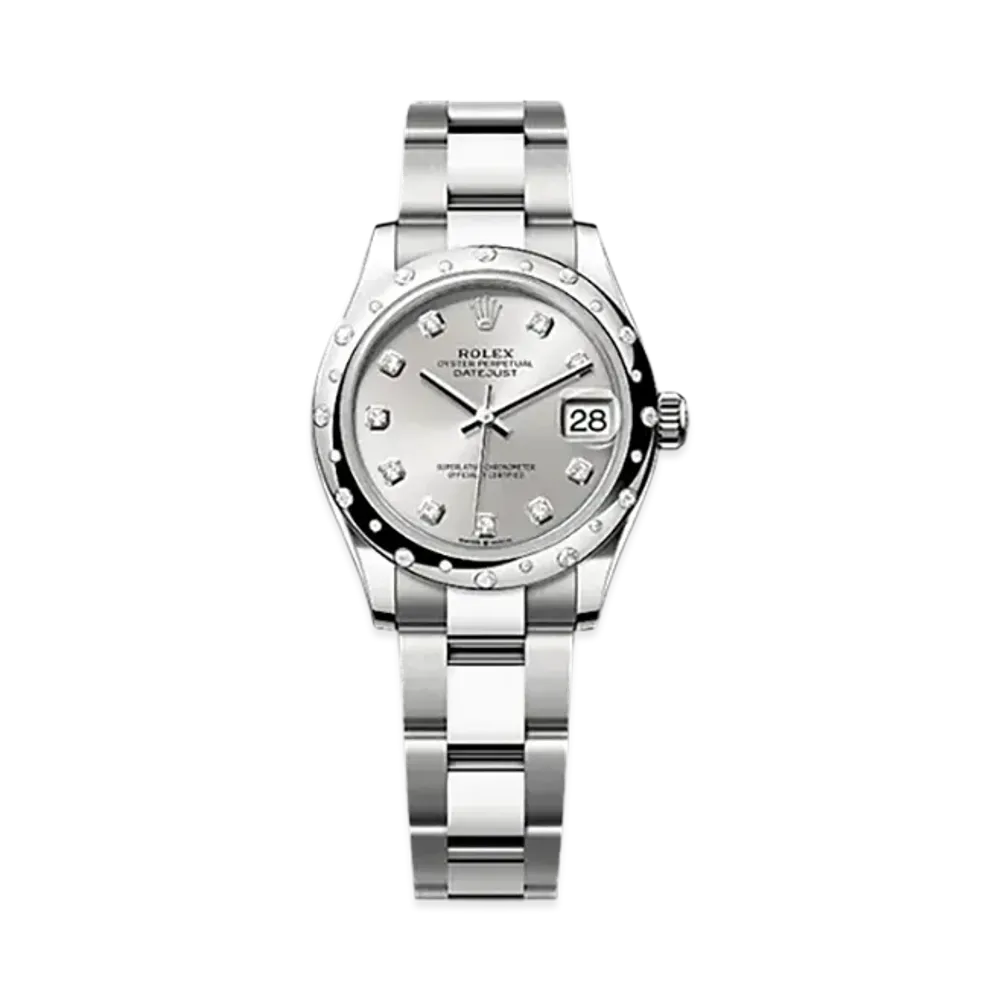 ROLEX Datejust 31mm Oystersteel & White Gold Diamond 278344RBR "Silver"