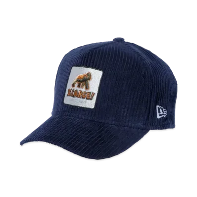 XLARGE x NEW ERA WALKING APE SNAPBACK CORDUROY CAP "Navy"