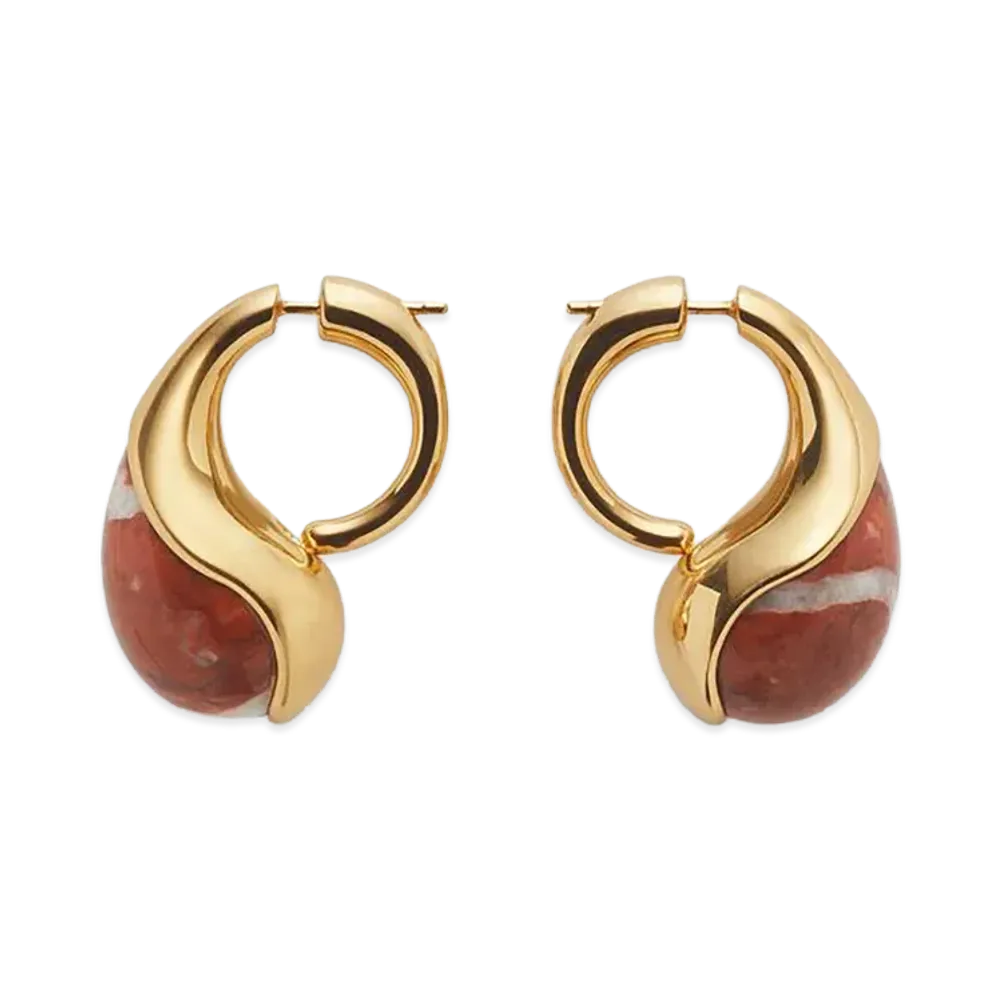 Bottega Veneta Drop Marble Earrings "Red Marble"