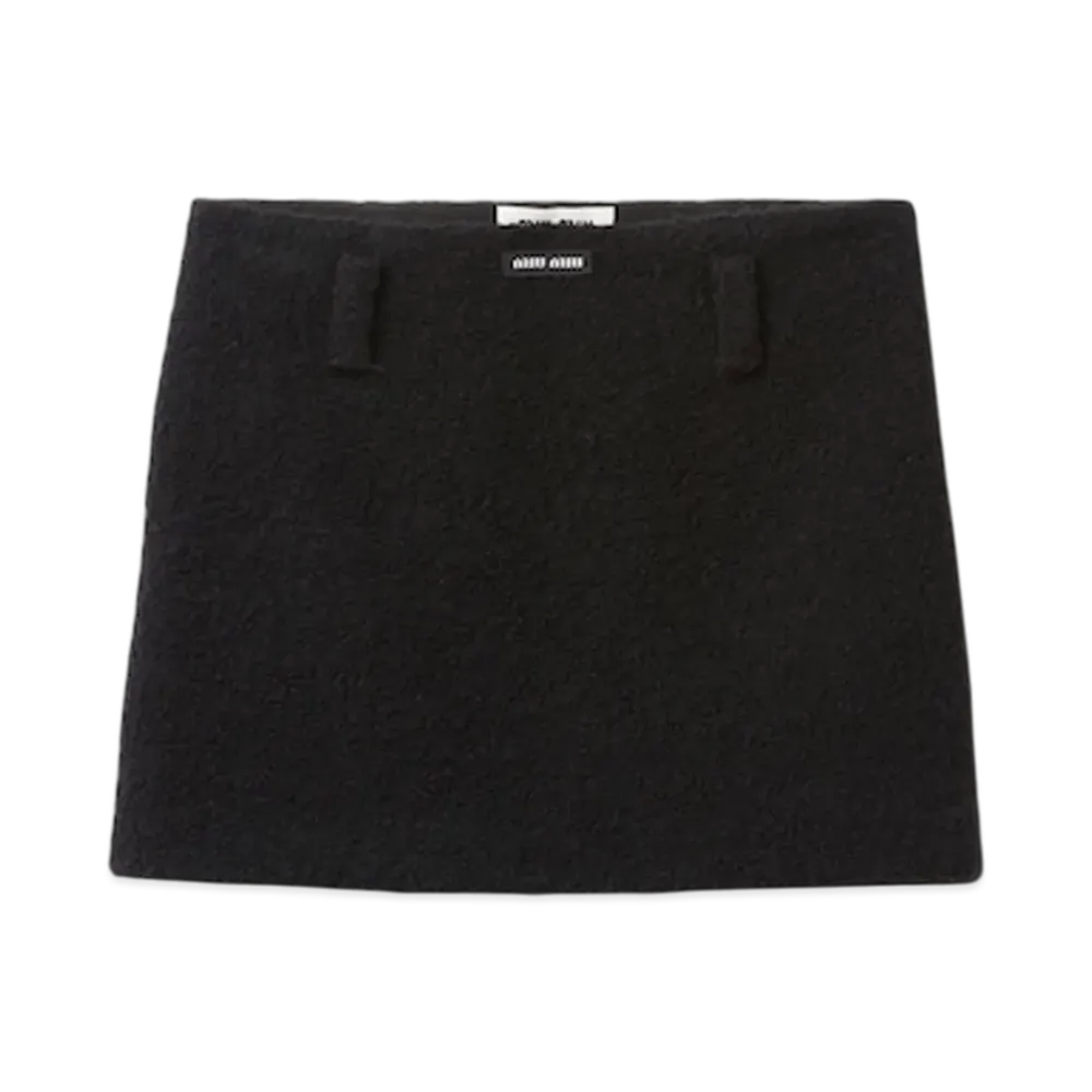 MIU MIU Women's Boucle Miniskirt "Black"
