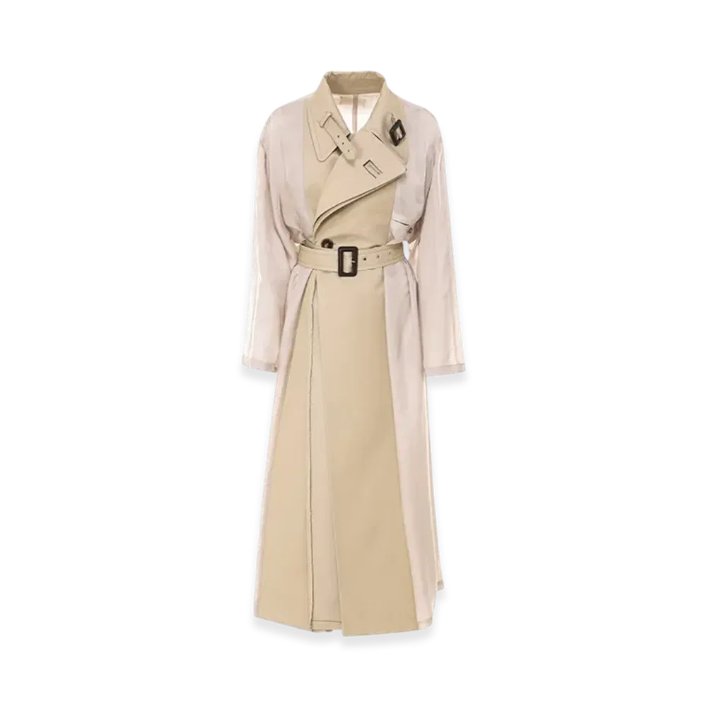 Maison Margiela Women's Cupro Cotton Gabardine Trench Coat "Beige"