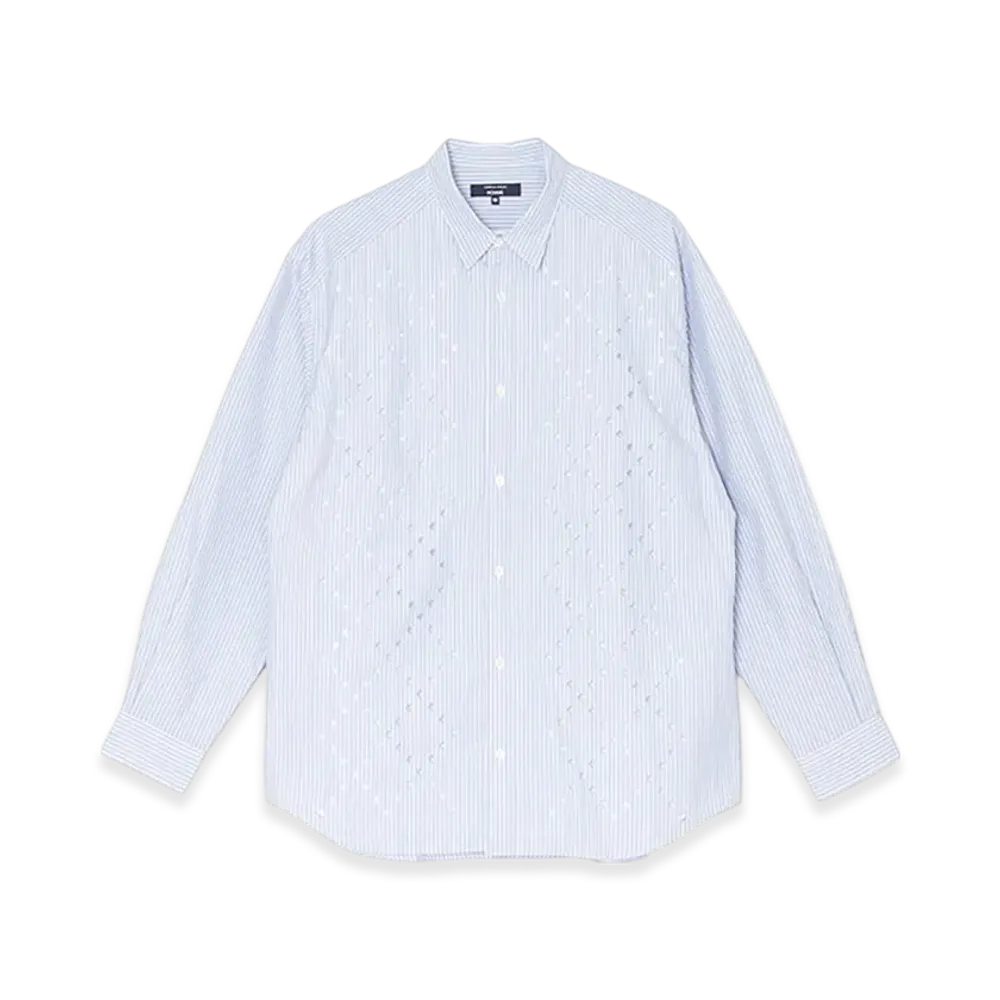 COMME des GARCONS HOMME Cotton Ester Broad Striped Shirt "Sax"
