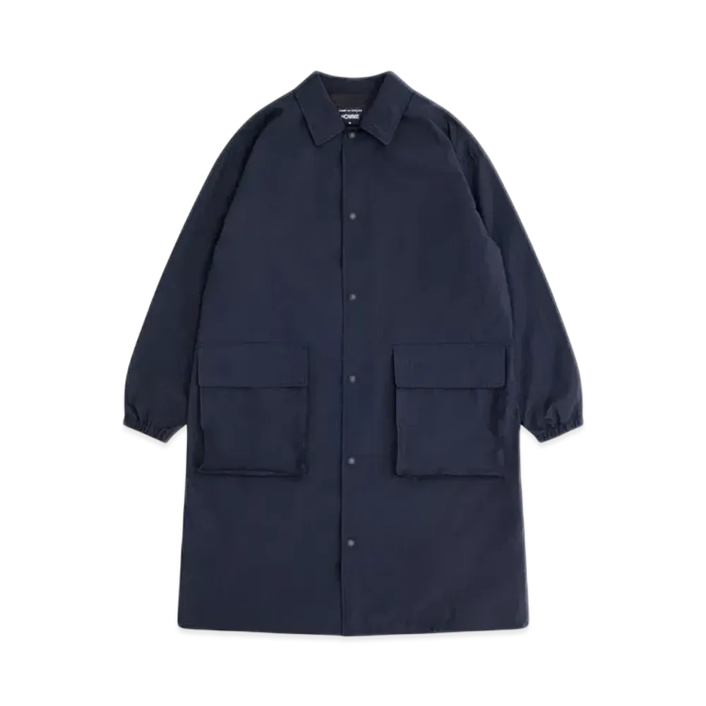 COMME des GARCONS HOMME Cotton Nylon Typewriter Coats "Navy"