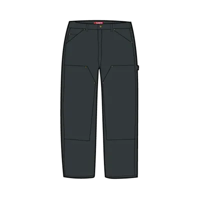 Supreme Worn Double Knee Painter Pant (26SS) "Black"
