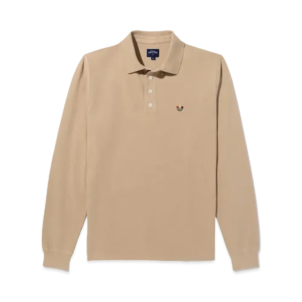 Noah Long Sleeve Pique Polo "Camel"