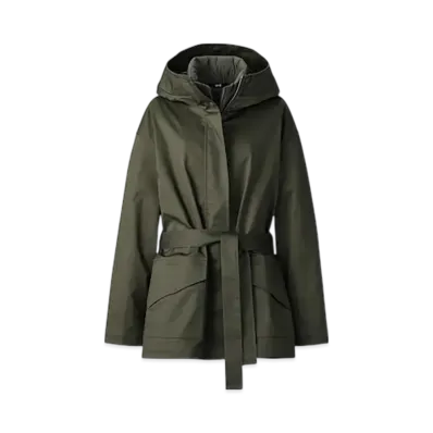 Uniqlo C Women'S 3WAY Cotton Oversized Half Coat "Olive"