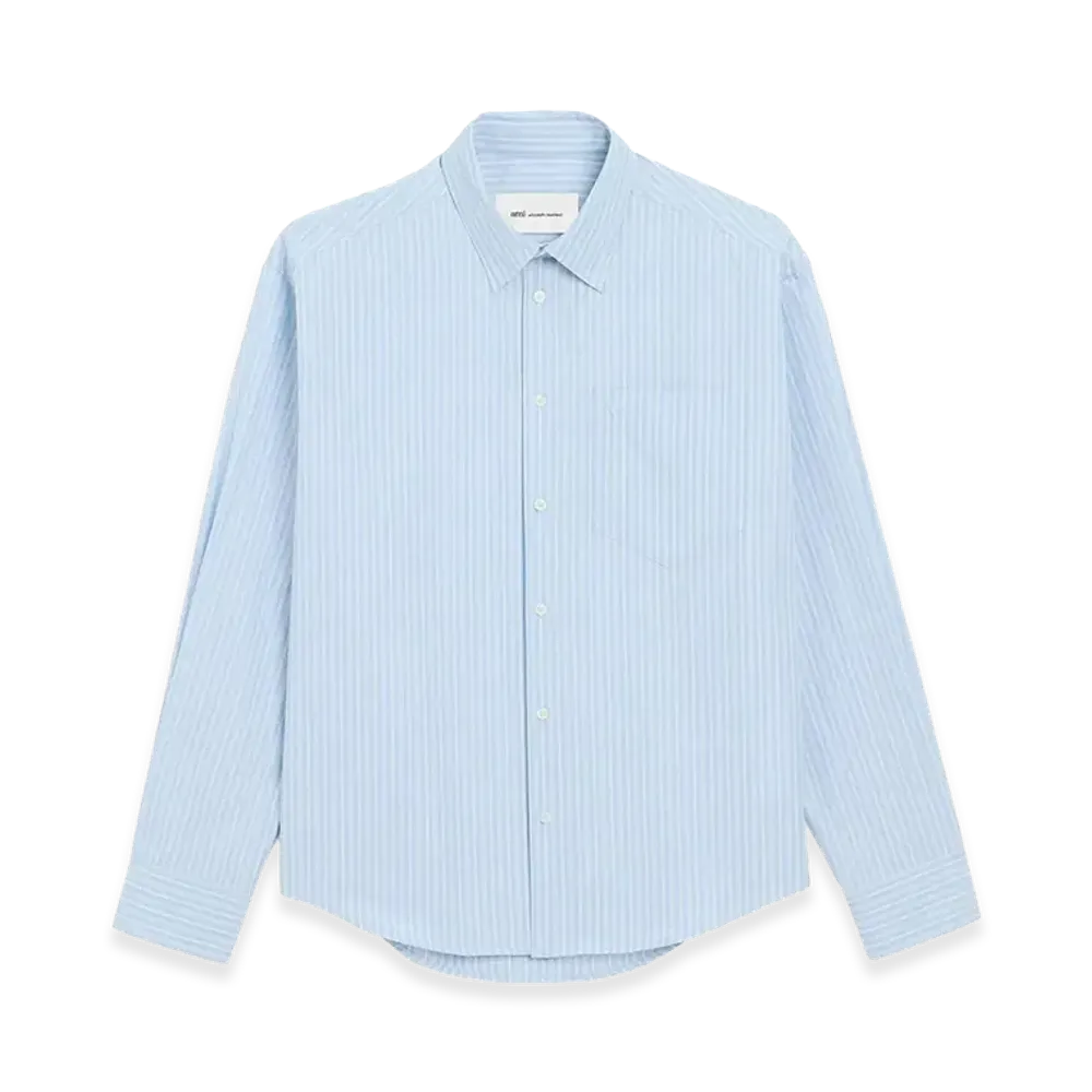 AMI PARIS Women's Stripe Shirt "Light Blue"