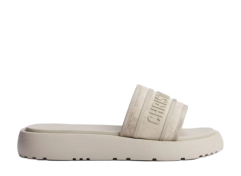 Dior Women's Dioriviera Dway Slide Dior Oblique Printed Technical Fabric "Beige"