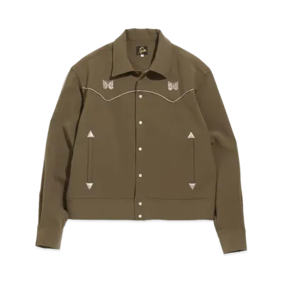 Needles PIPING COWBOY JAC - PE/PU DOUBLE CLOTH "Olive"