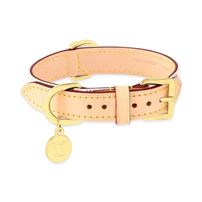 Louis Vuitton x Takashi Murakami Monogram Multicolor Dog Collar PM "Blanc"