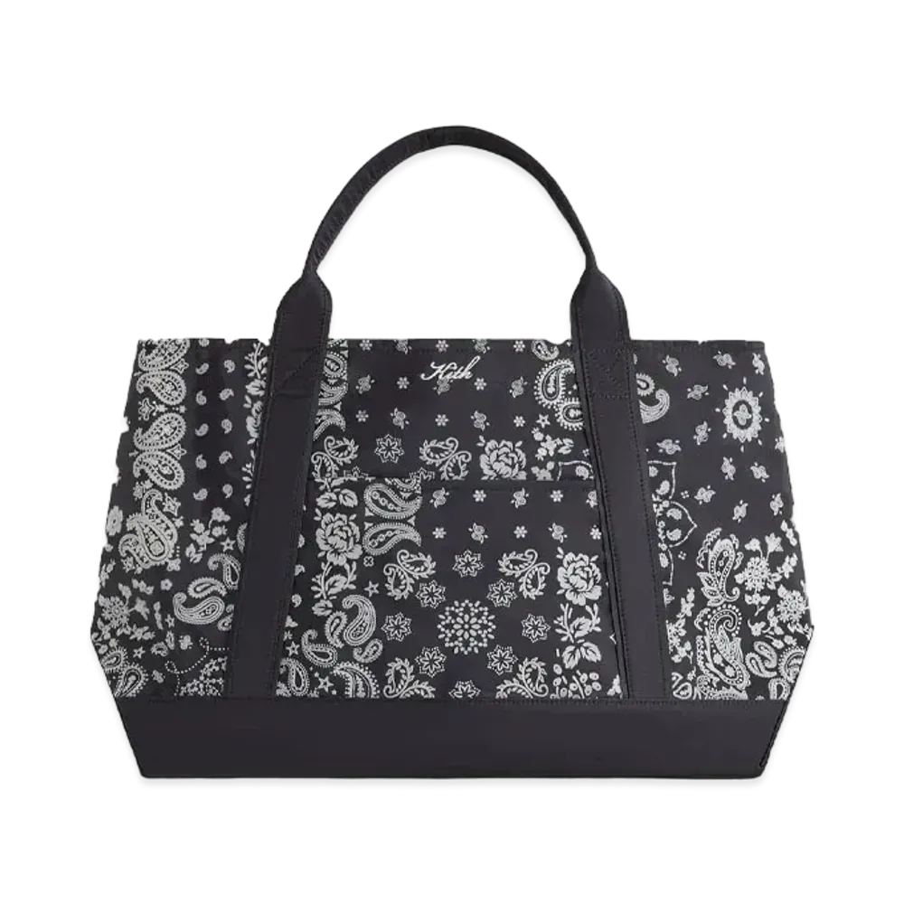 Kith Paisley Flocked Nylon Tote Bag "Black"