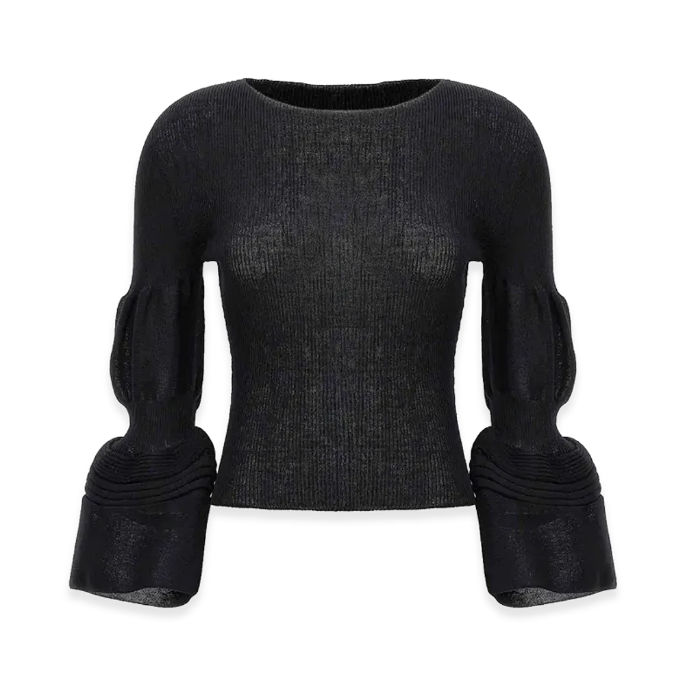 ISSEY MIYAKE Womens Assemblage Branch Top "Black"