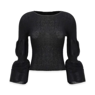 ISSEY MIYAKE Womens Assemblage Branch Top "Black"