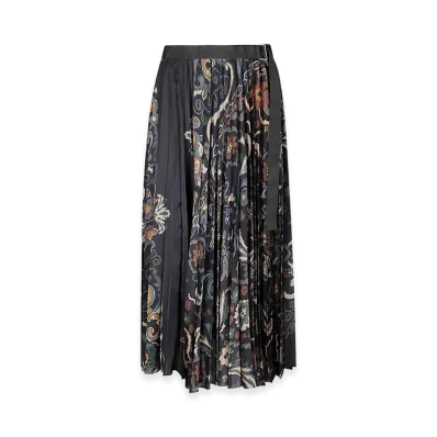 sacai Women's Floral Print Skirt "Dark Blue"