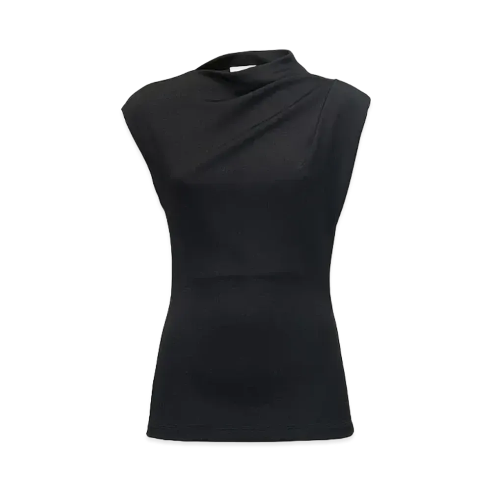 Alexander McQUEEN Asymmetric Draped Top "Black"