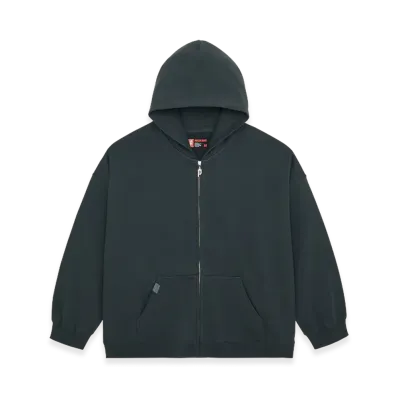 POINTLESS JOURNEY PJ Basic Zip Hoodie "Dark Green"