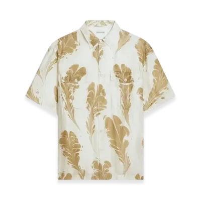 DRIES VAN NOTEN Hand Printed Silk Shirt "Dessin E"